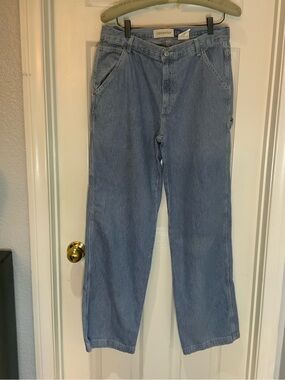 Vintage Y2k GAP CARPENTER RAILROAD STRIPED JEANS SIZE 12